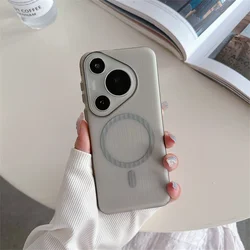 Corrugated Magnetic Phone Case with Magsafe Charging and Anti-Drop Protection for pura 70pro (Titanium grey)