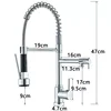 Chrome Brass Kitchen Sink Faucet Pull Down Hot and Cold Water Mixer2 Mode Tap with Dual Spout 360 Rotation Flexible Deck Mounted 2