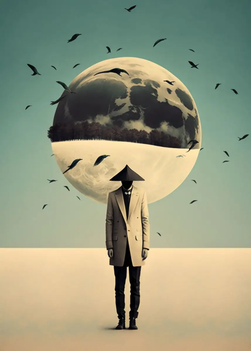 Surreal Modern Mindfulness Canvas Wall Art: Abstract Prints