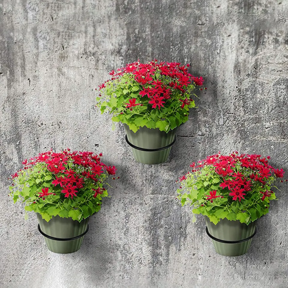 Set Di Supporti Da Parete Per Vasi Di Fiori Porta Vaso Di Fiori Anello Per Vaso Supporto Pieghevole Con Viti Per Giardini Interni Corridoi Aree Verdi 98975443