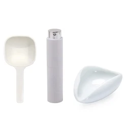 Premium Coffee Measuring Set: Spoon, Spray Bottle & Tray for Espresso & Tea Accessories (White Set of 3)