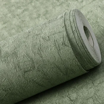 Modern Minimalist 3d Diatom Mud Wallpaper Bedroom Living Room  Solid Color Light Green Non-self-adhesive Nordic Style Wallpaper