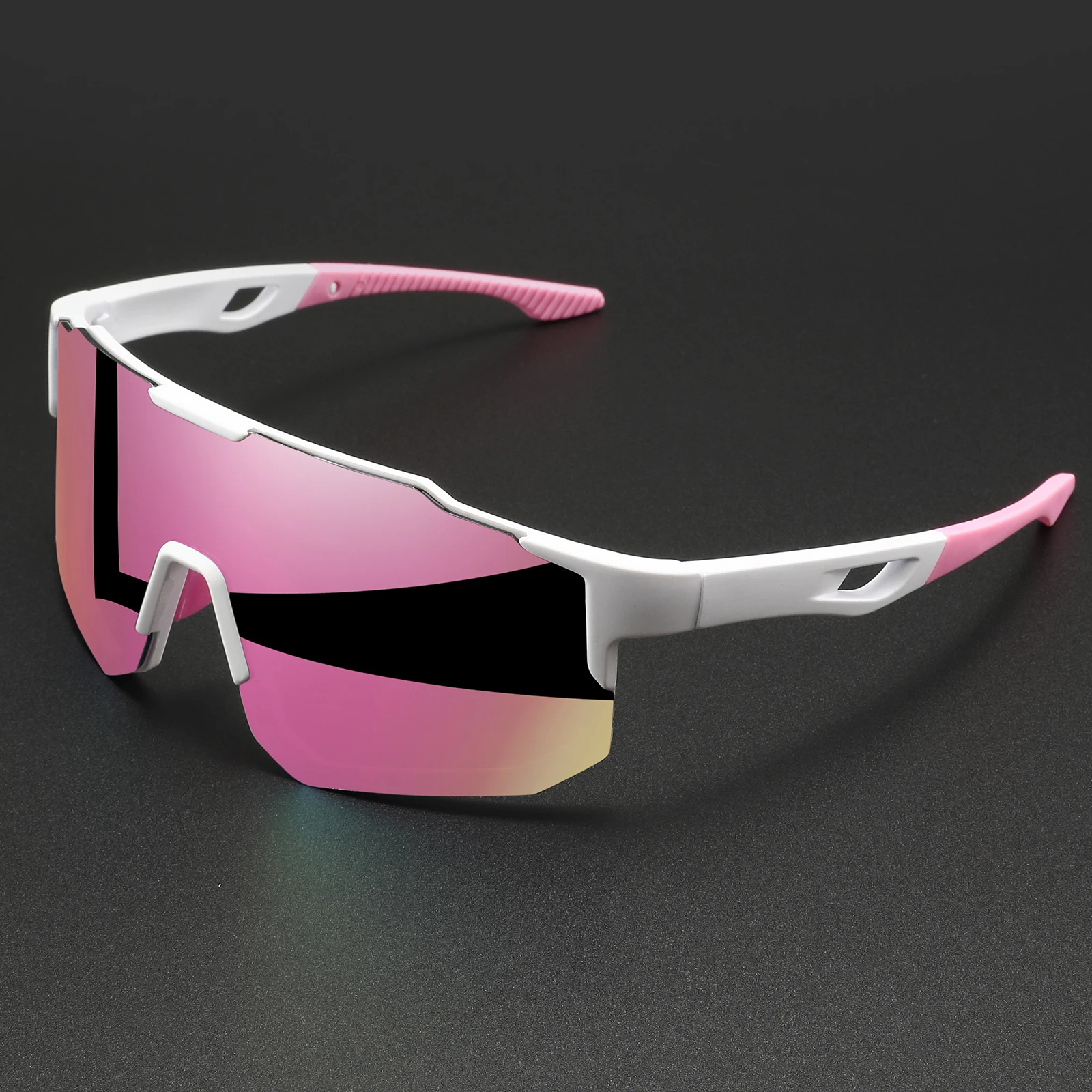 Lunettes de soleil de sport colorées surdimensionnées – Conception enveloppante, confort unisexe UV400 pour le cyclisme, la randonnée et l'extérieur