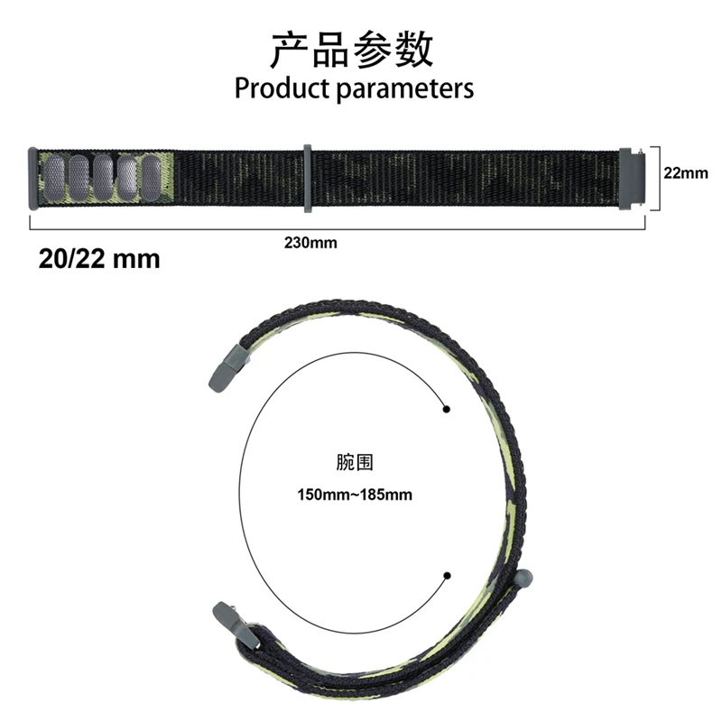 Фото Ремешок нейлоновый для Samsung Galaxy Watch 4 3 classic active 2/Gear S3/S2, браслет для наручных часов Huawei watch GT 2e pro band 22 мм 20 мм №4