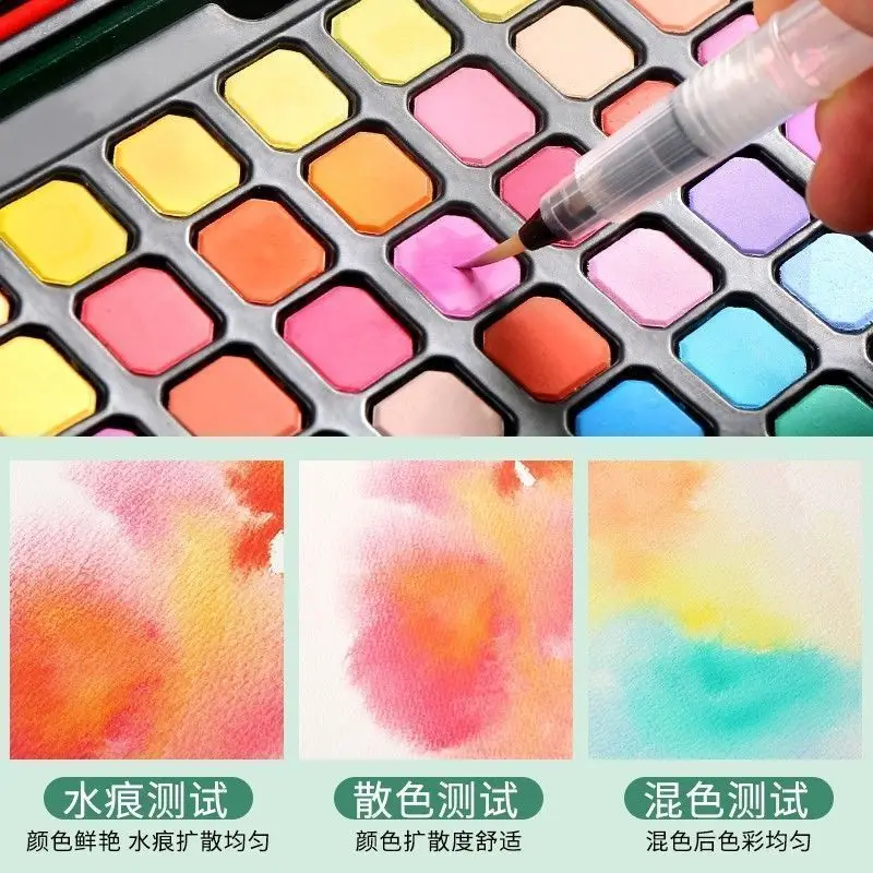 90 Color Solid Watercolor Paint Set Basic Neone Glitter - Temu