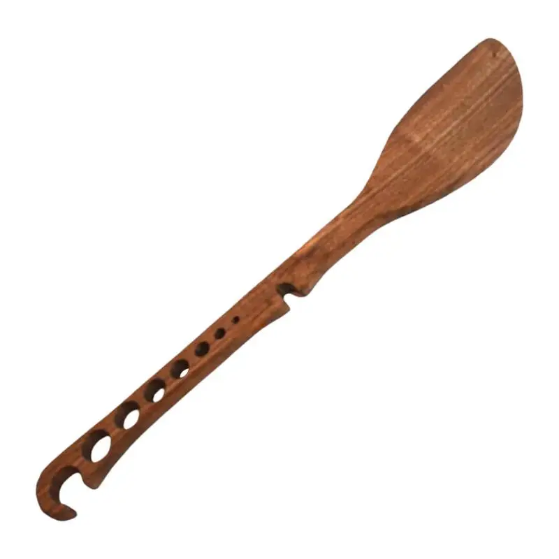 

Multifunctional Wooden Spatula Ergonomic Oven Rack Push-Pull Kale Peeler 3 In 1 Long Spatula Multi-Functional Wooden Utensils