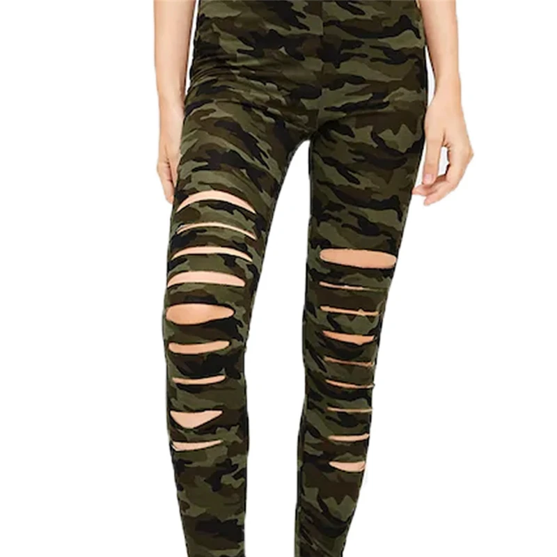 

Camouflage Holes Legging Mujer Push Up Women's Pants Leggins Sport Female Gym Leggings for Fitness Woman Sexy Tights Streetwear