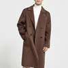 Men's 100% cashmere thick double-sided extended coat, classic and versatile fashion for business and leisure