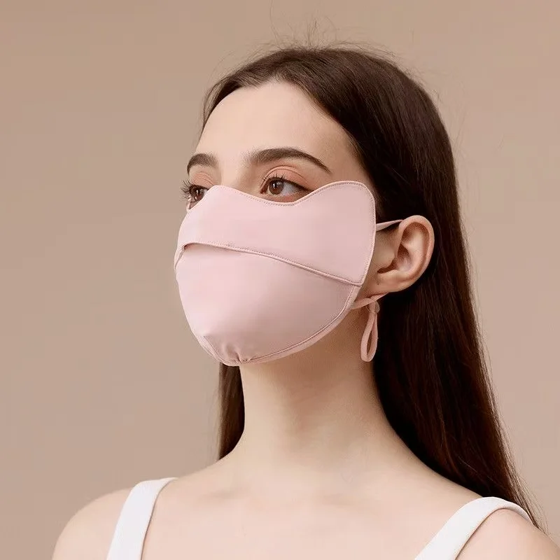 UPF50+Sunscreen Mask Eye Protection UV Protection Ice Silk Sunshade Mask