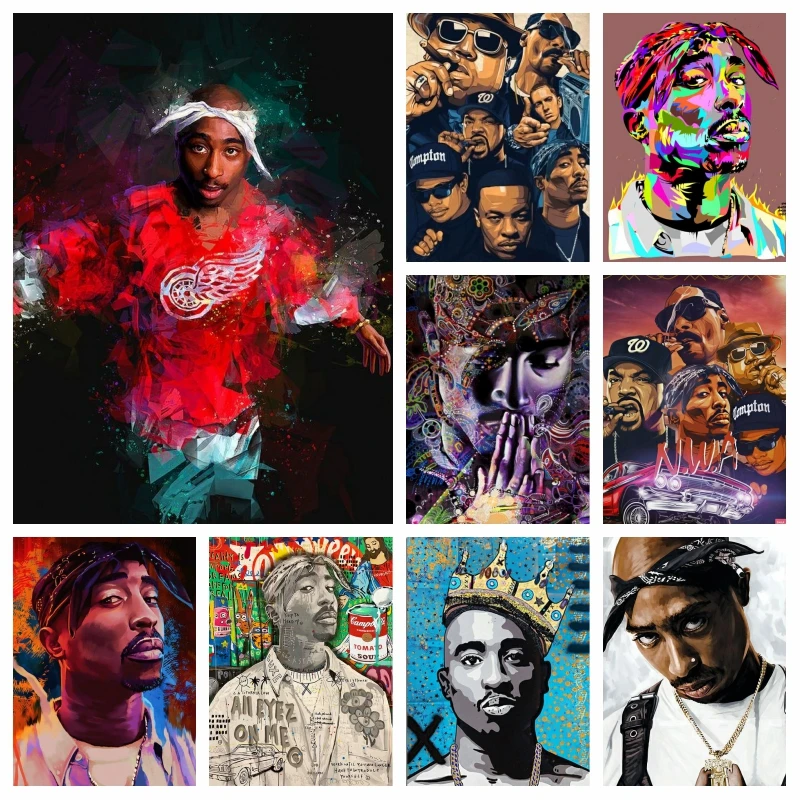 絵画 2pac Tupac Shakur-ダイヤモンド絵画アートクロスステッチ,west海岸