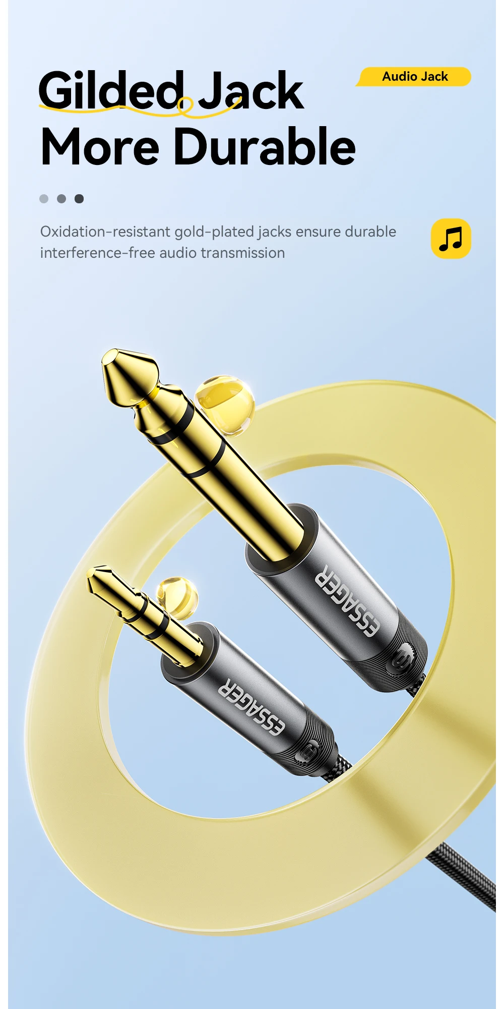 3.5mm To 6.5mm Audio Jack Cable For Computer Laptop Headsets Sound Card Cellphon