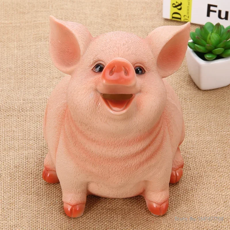 Big Piggy Bank Cute Pig Money Box Money Savings Box For Coins Cartoon Resin Animal Cash Box For Kids Children Christmas Gift 1Pc