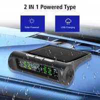 With Digital Clock Car Solar TPMS Automobile Tire Pressure Monitoring System On Dashboard 4pcs TPMS Sensors Auto Security Alarm - Image 4