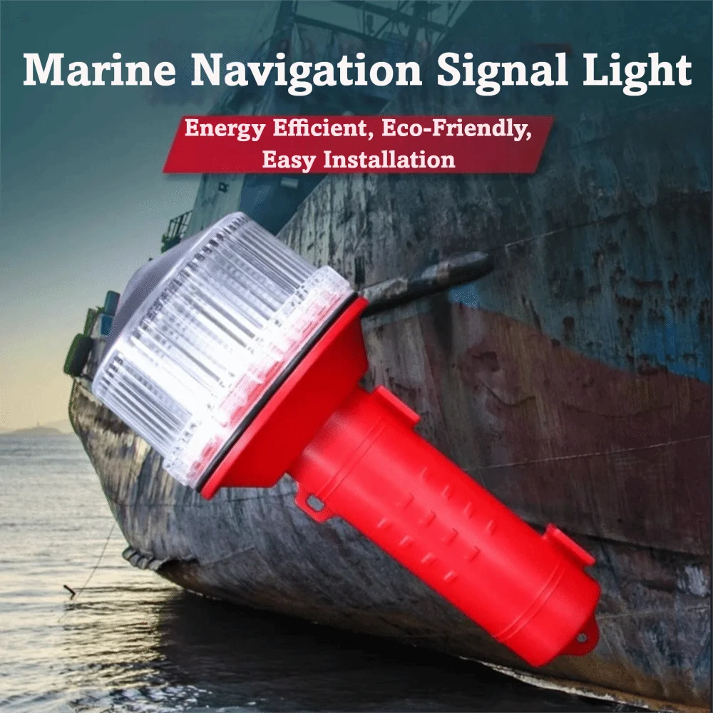 Ultra Bright Solar Powered Light 1000 Meter Waterproof Ship Warning Light Solar Charging Flashing Ligh Fishing Light