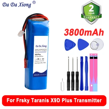 High Quality New Taranis X9D Plus 3800mAh Replacement Battery For Frsky Taranis X9D Plus Transmitter + Free Tools