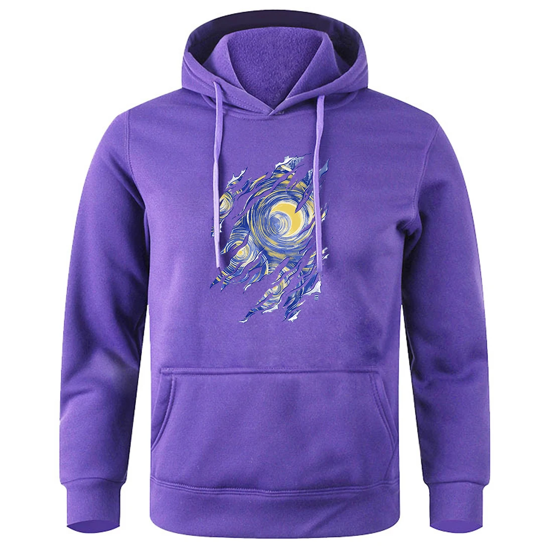

Vincent Van Gogh Starry Night Pianting Hoody Mens Breathable Fleece Hooded Shirt Basic Casual Hoodies O-Neck Loose Sportswear