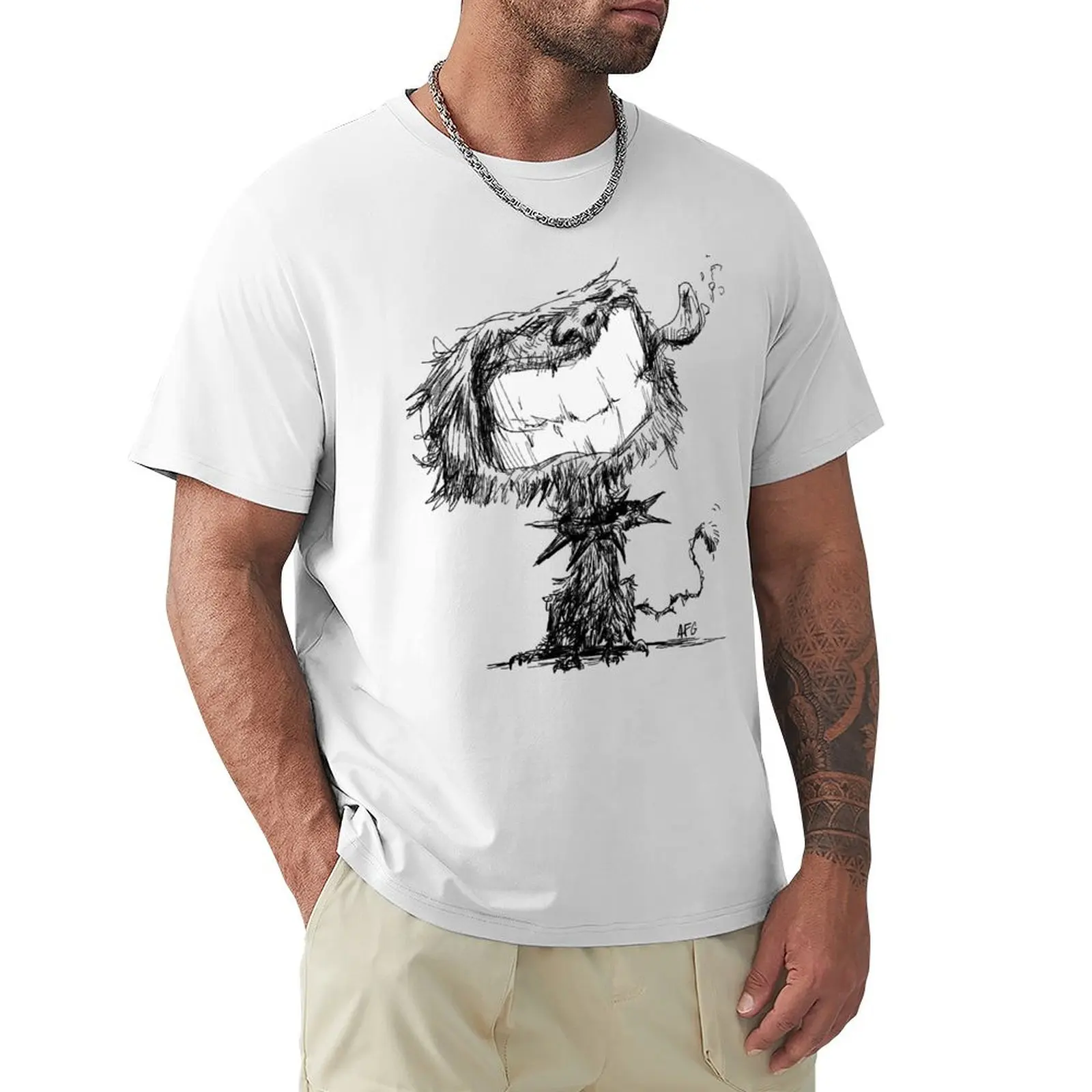 

Scruffy Dog T-shirt cute clothes blanks summer clothes graphics Men's cotton t-shirt