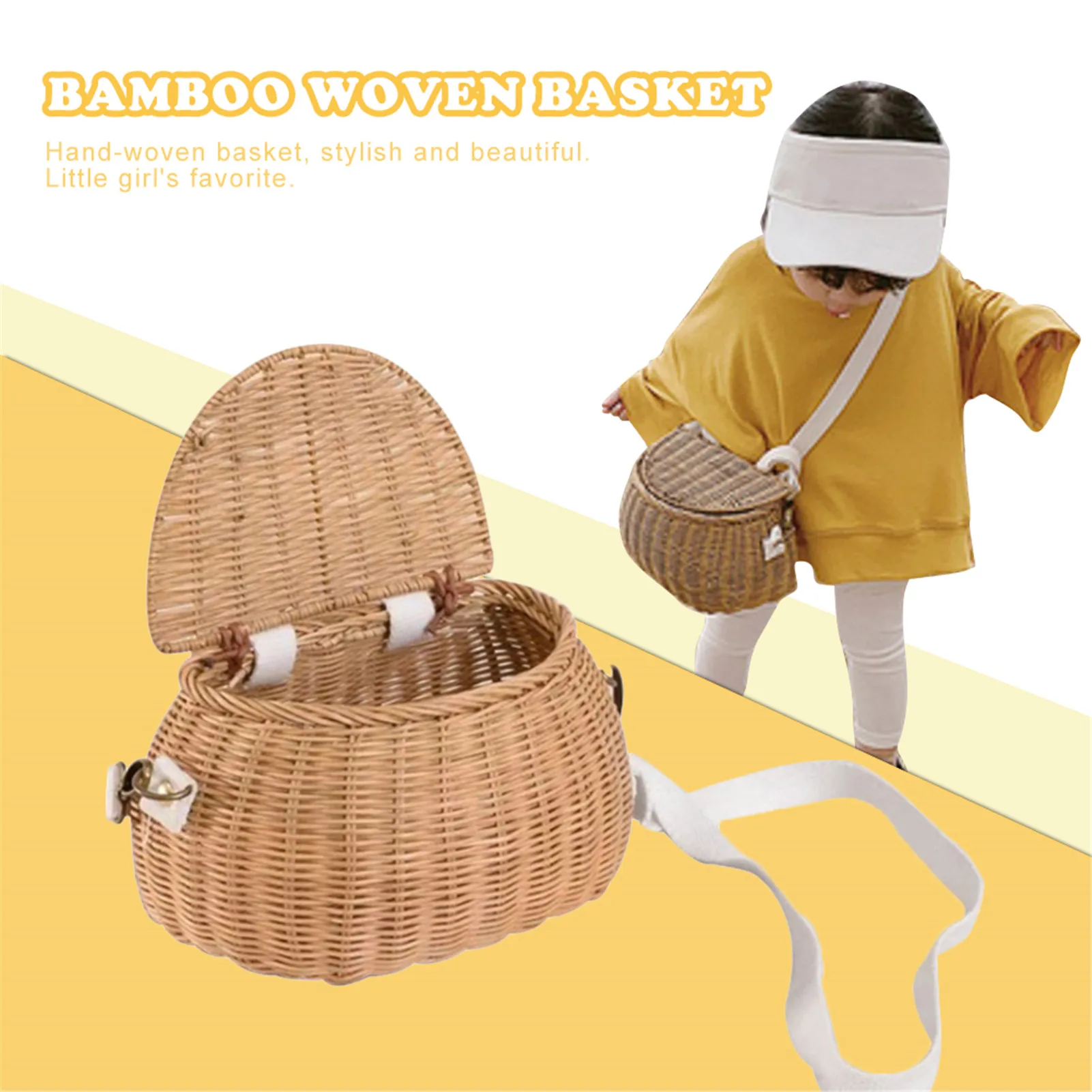 Bicycle Basket Kids Bike Scooter Tricycle Supplies Artificial Weaving Wicker Small Back Basket