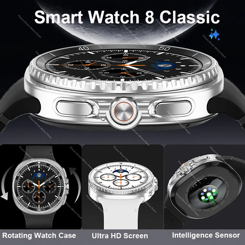 2025 ���ο� ����Ʈ �ð� 8 Ŭ���� 46mm ��Ʈ�� HD ȭ�� ChatGPT GPS NFC ��ħ�� �ð� �������� ��ȭ ��� Smartwatch ���� ����