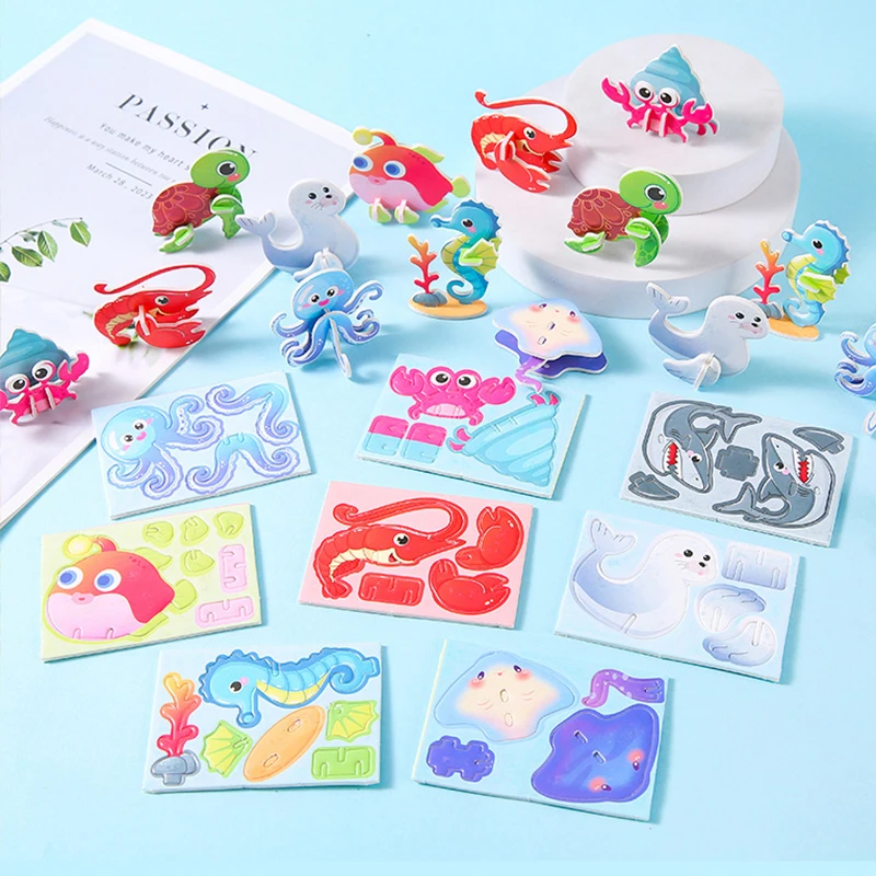 Set of 20 Colorful 3D Cartoon Animal Foam Puzzle Toys for Kids – Educational and Fun Gift for Birthdays, Party Favors, and Classroom Rewards