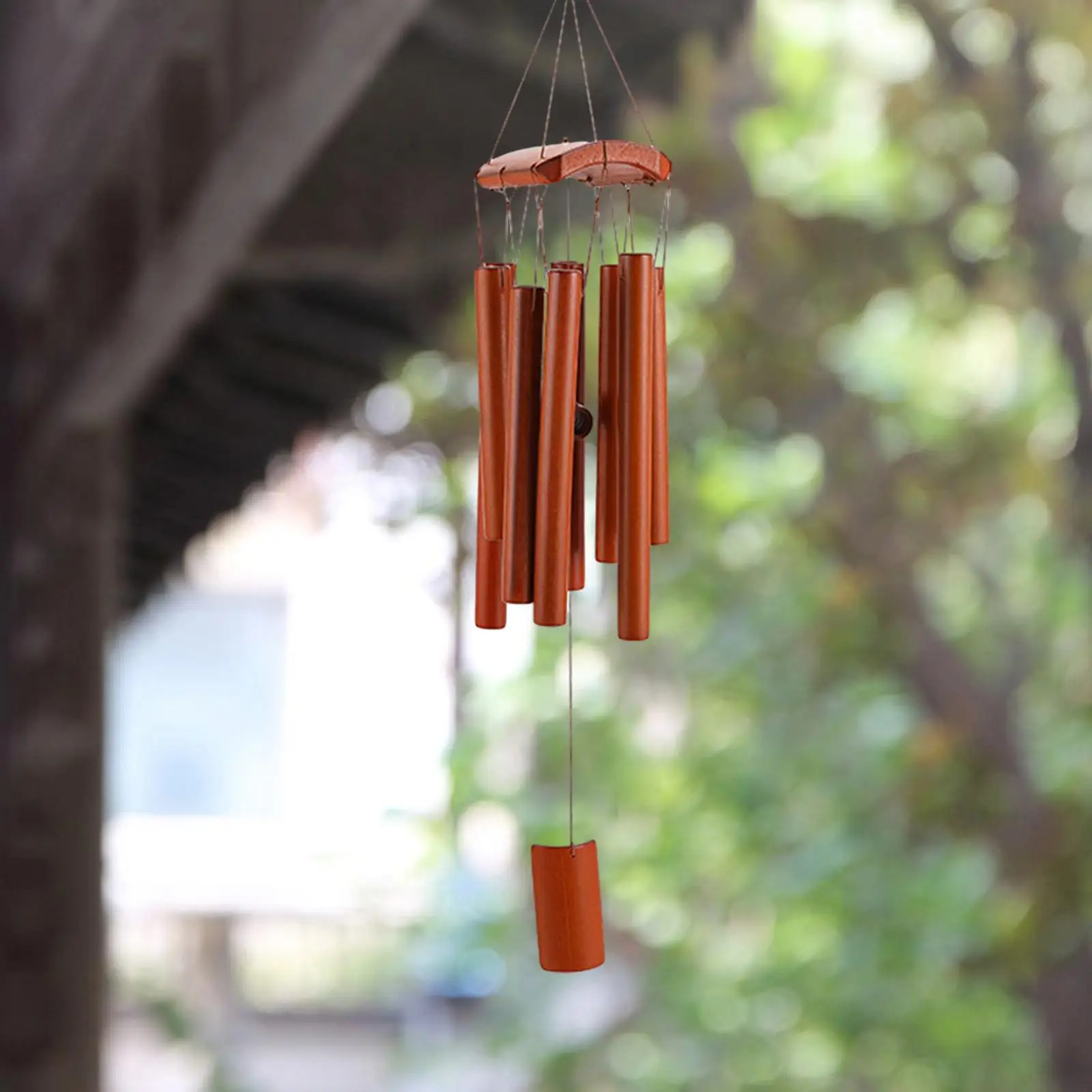 Bamboo Chime Modern Bell Pendant Bless Music Carillon A Vento In Legno Garden Wind Chime Per Patio Interno Decorazione Della Casa Portico Esterno