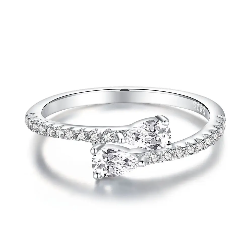 

fashion jewelry luxury Silver rings women wedding engagement set anniversary birthday date gift best hot sale