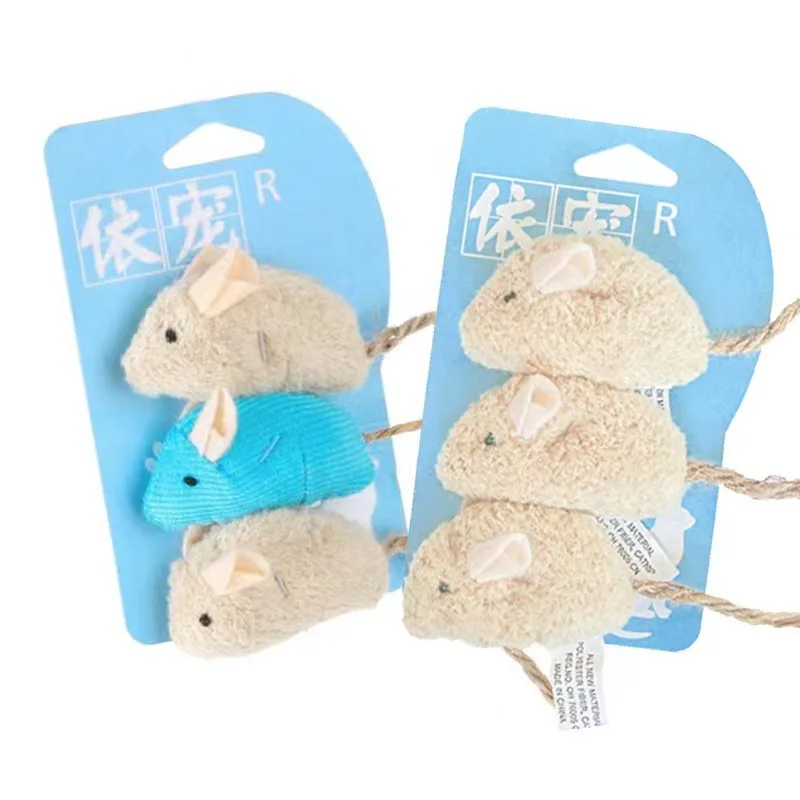 Cat Toys Imitation Plush Mice Three Combo Kitten Toys Catnip Funny Cat Pet Supplies