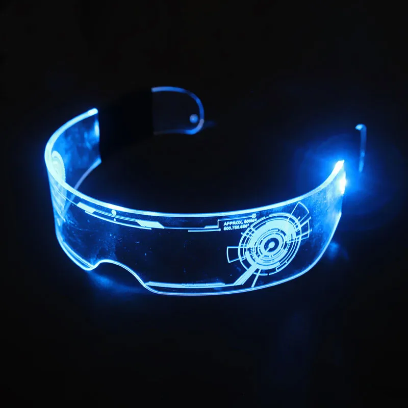 LED Visor Glasses 7 Colors Futuristic Glasses 4 Modes Light Up Glasses