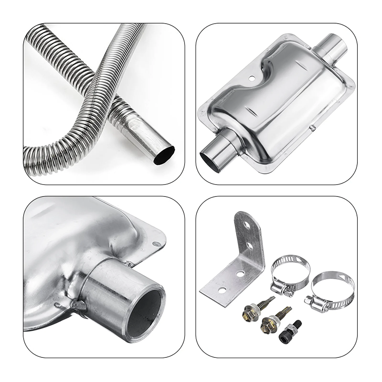 Exhaust Assembly 60-300cm Air Diesel Parking Heater Stainless Steel Exhaust Pipe Tube Gas Vent Fuel Tank Car Heaters for Propex Heater