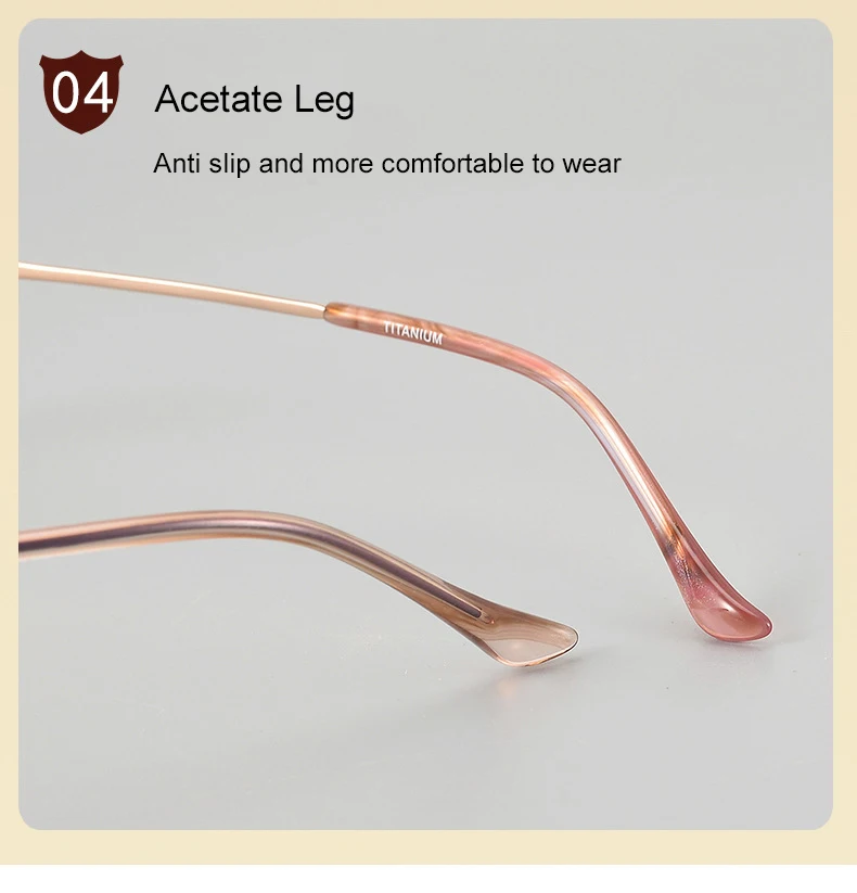 Krasivyy Unisex Semi Rim Oval Square Titanium Eyeglasses 33001 Image 5