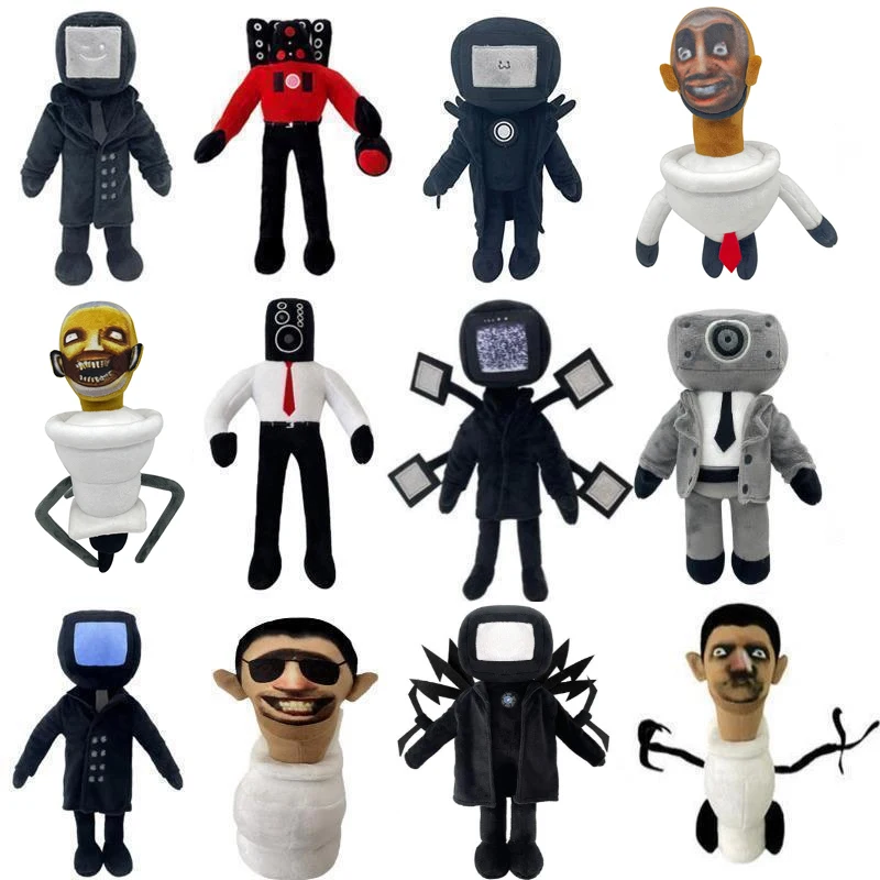 1/6pcs 28CM Skibidi Toilet Plush Toy Cartoon Dolls Stuffed Soft Toy Cartoon Doll Christmas