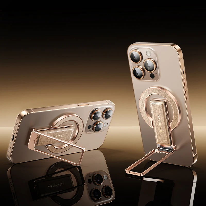 Eary Magnetic Phone Ring Grip Holder for Magsafe Genuine Leather Adjustable Angle for Phone Case Stand for iPhone 17 Air 16 15