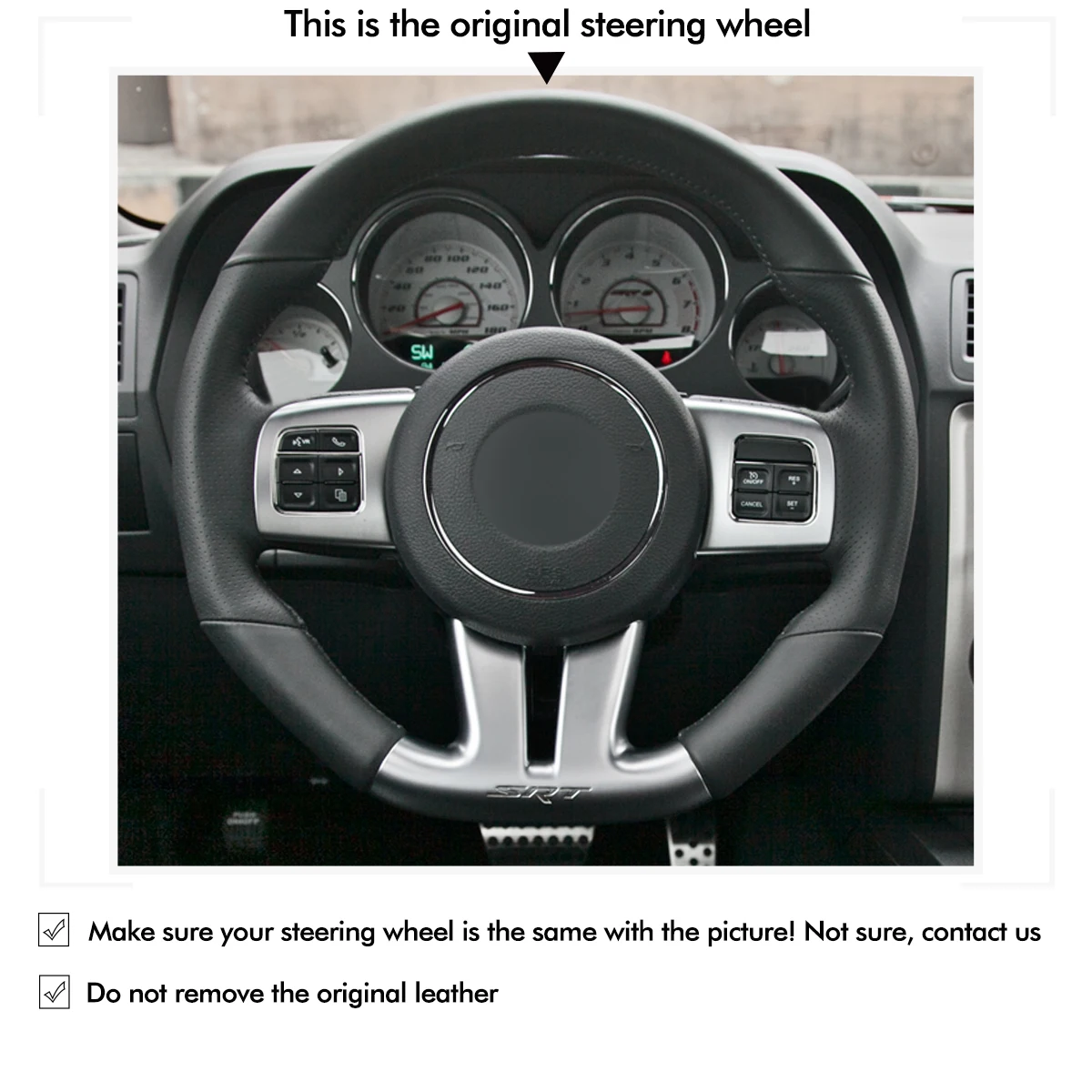 Leder Lenkradbezug Für Jeep - D-Form In Rot Mit Carbon-Optik