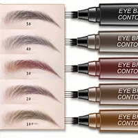 5 Colors Microblading Eyebrow Pen Waterproof Liquid Eyebrow Pencil Long Lasting Eyebrow Pen 4 Points Eye Brow Pen Cosmetics 2