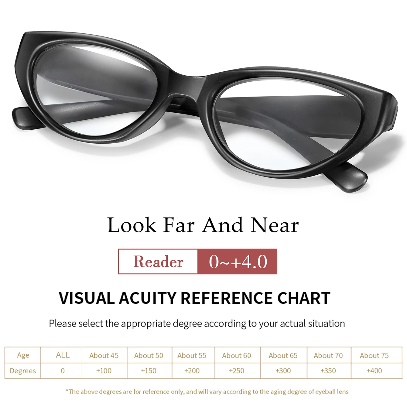 Fashion Cat-Eye Reading Glasses Lightweight for Men Women