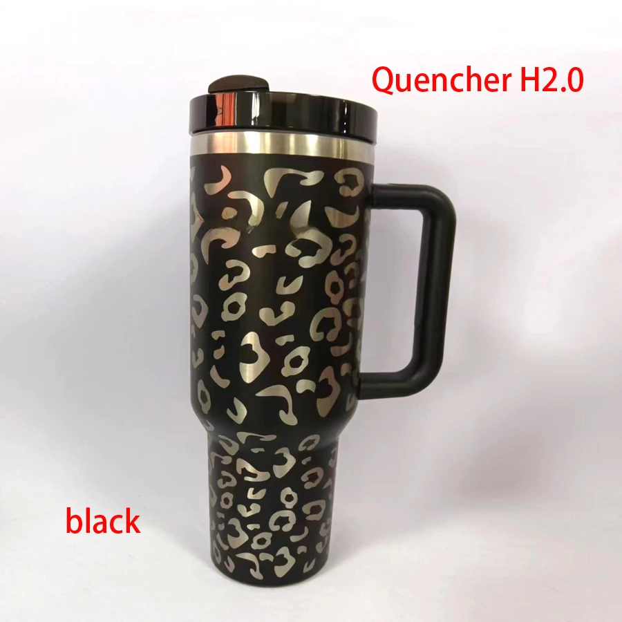 Stanley 40 oz Tumbler With Handle without Logo Leopard Tumbler With Straw  Lids Stainless Steel Coffee Tumbler Termos Cup Car Mug - AliExpress
