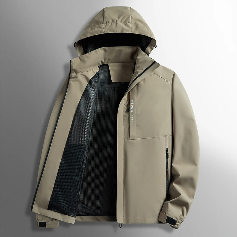 Men's Jackets Waterproof Military Hooded Jacket Windbreaker Outdoor Camping Sports Elastic Coat Male Clothing Thin Overcoat