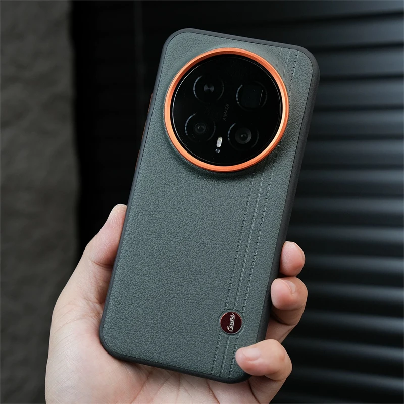 Luxury Leather PU Silicone Shockproof Bumper Case - Stylish Hard Back Cover