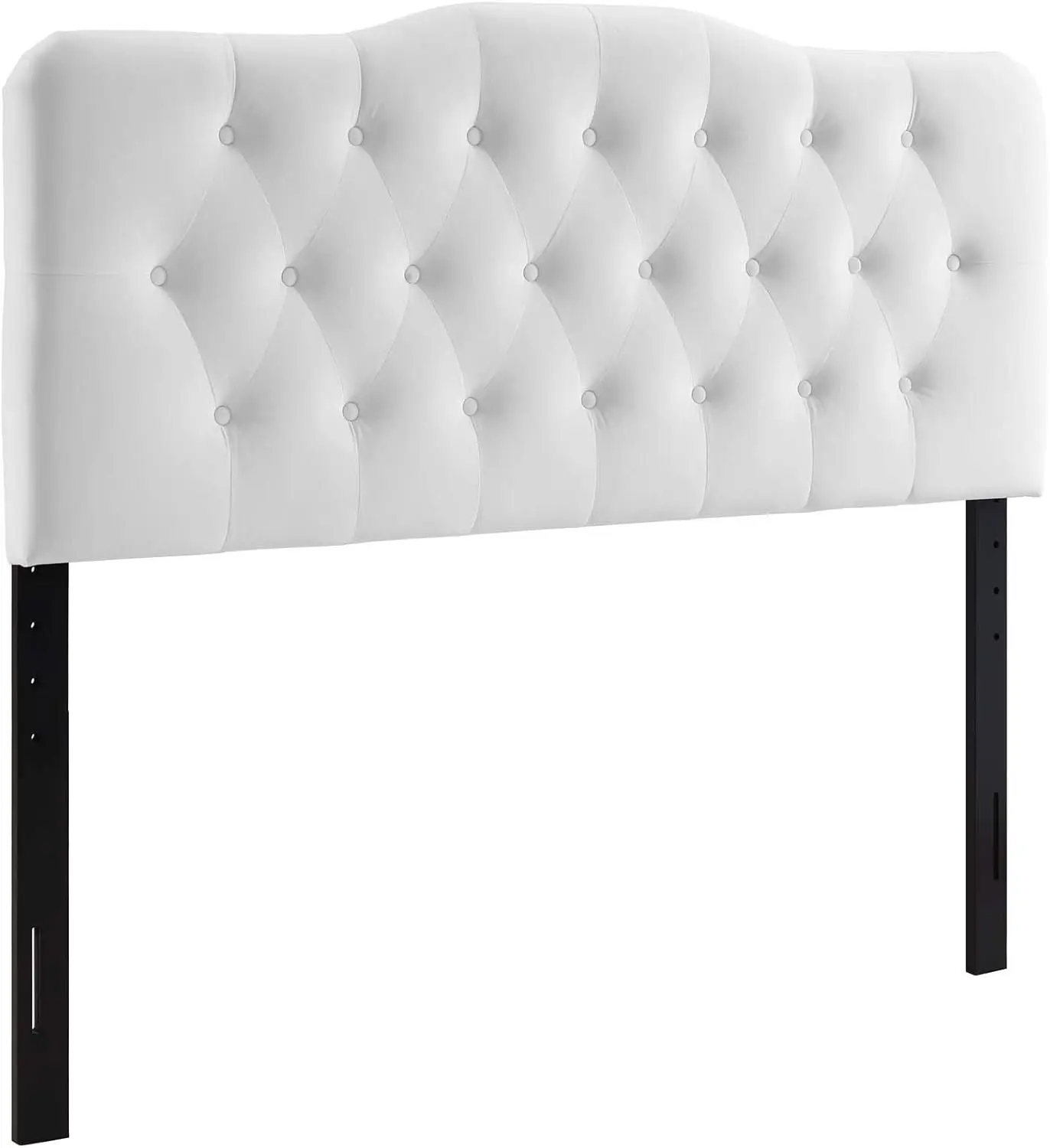 White Velvet Tufted Headboard 3