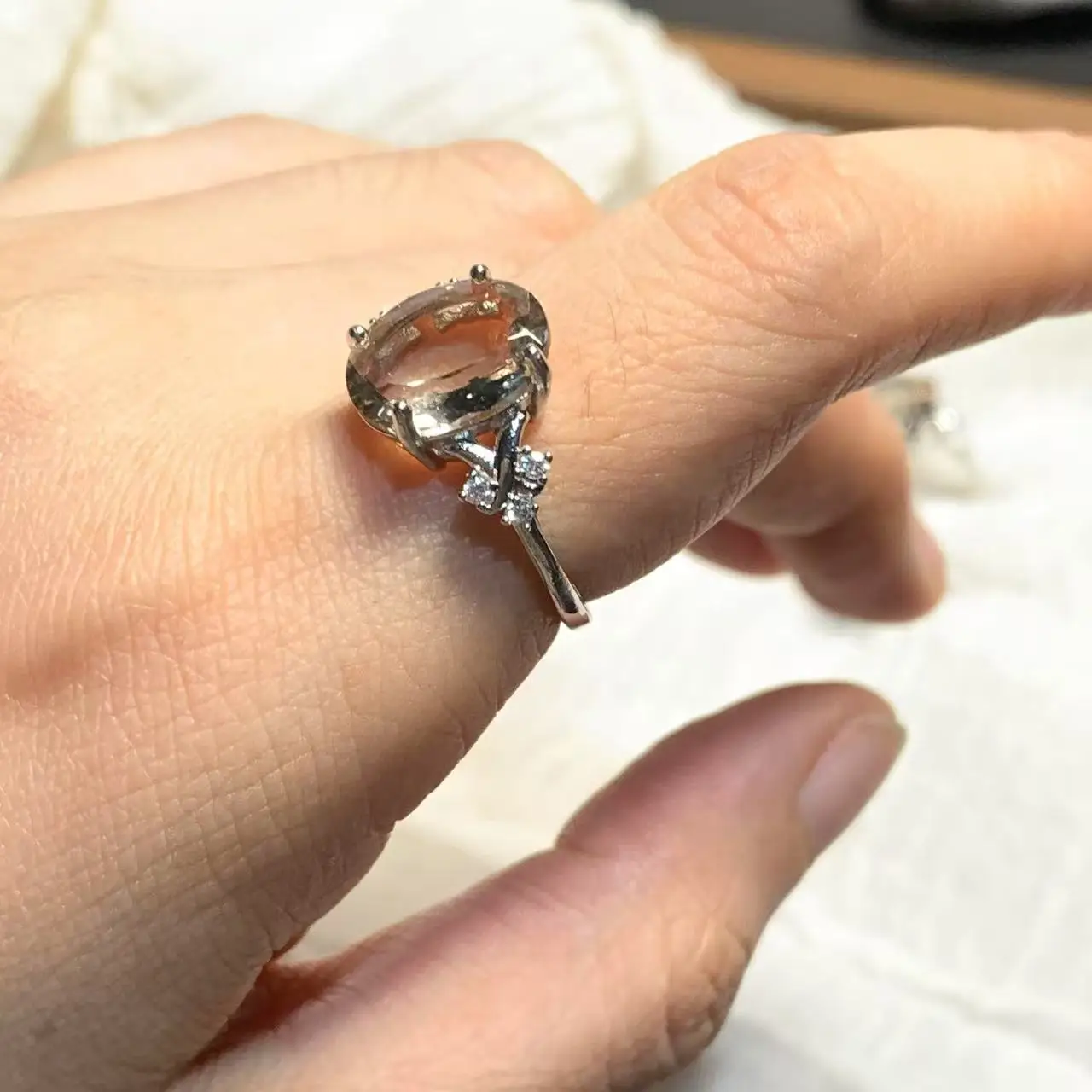 11MM Natural Smoky Quartz Ring Adjustable Female Ring Jewelry for Women Gift Wholesale High Quality Vintage Fine