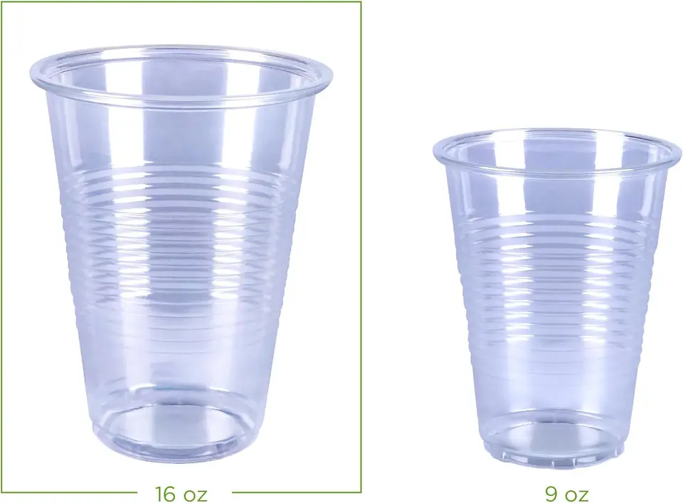 Disposable Clear Plastic Cups 16oz Pack of 50