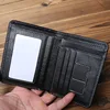NZPJ Thin Men's Leather Wallet Short Wallet Vertical Top Layer Cowhide Card Holder Men's Coin Purse Bank Card Holder 3