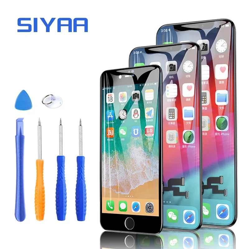 SIYAA LCD Display Screen For iPhone X 6 6S 7 8 5 5S Plus OLED Pantalla For iPhone XR XS MAX 3D Touch AAAA Digitizer Assembly