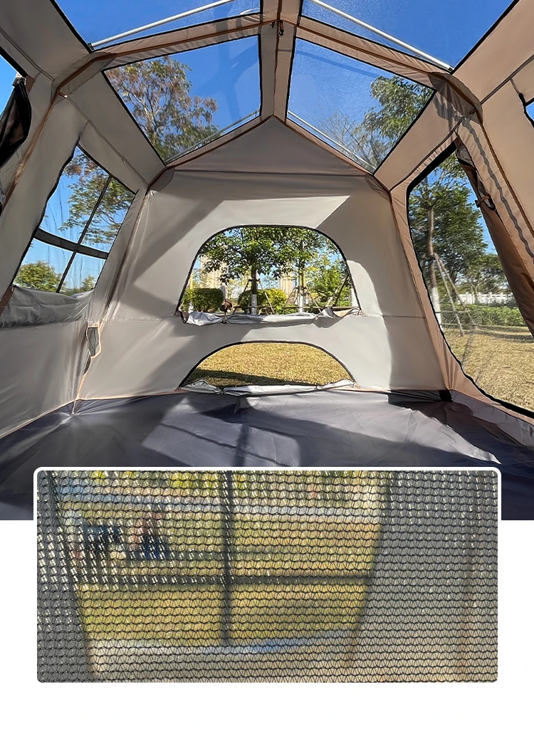 Sonuto Automatisches Campingzelt, 3-8 Personen Schnellaufbau-Hügeltzelt, Wasserdichtes Doppelhalle-Familienzelt mit Vordach für Outdoor-Aktivitäten – Detail 10