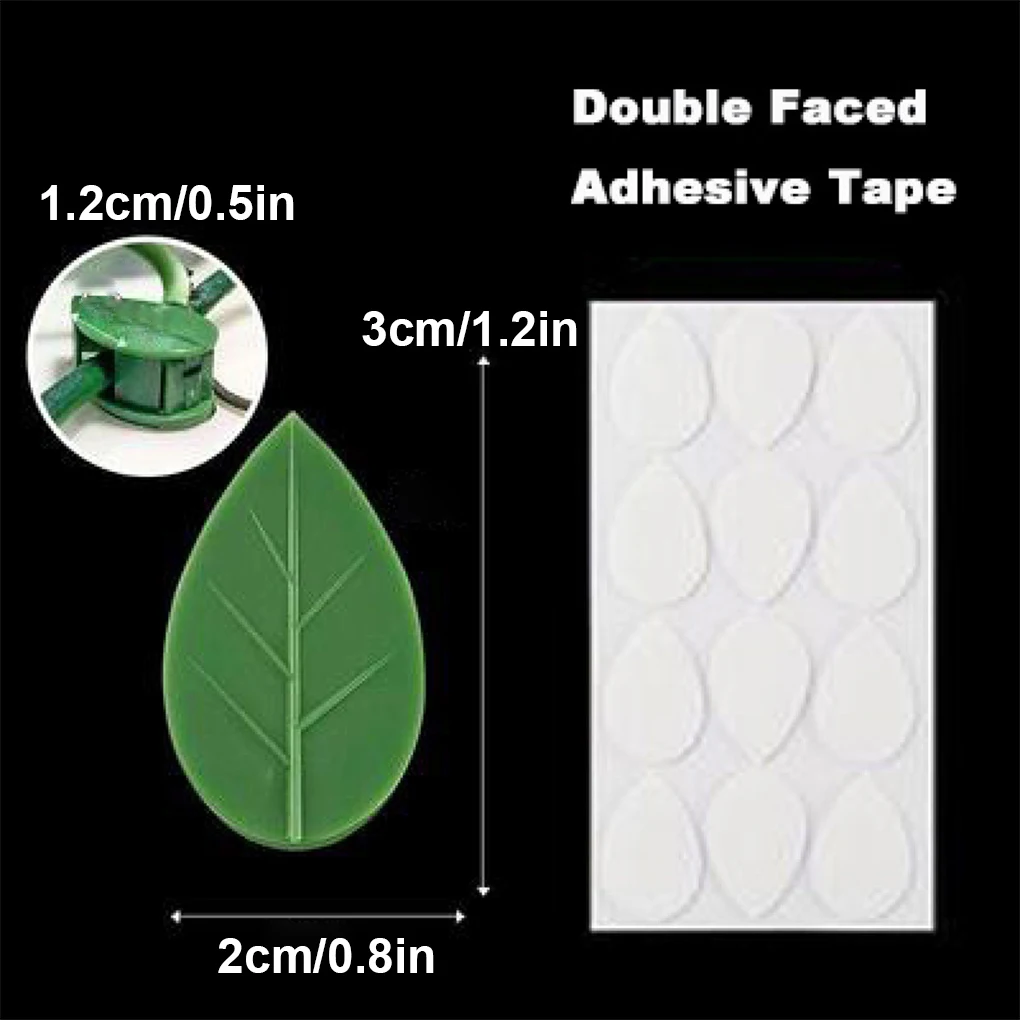 10Pcs Plant Wall Rattan Clamp Self-Adhesive Invisible Support Vines Hook Green Leaf Fixing Snaps Garden Yards Decorations