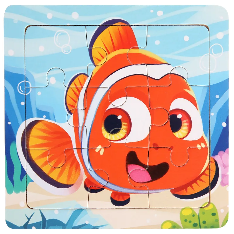 Children's Educational Wooden 3D Puzzle - Cartoon Animal & Traffic Themed