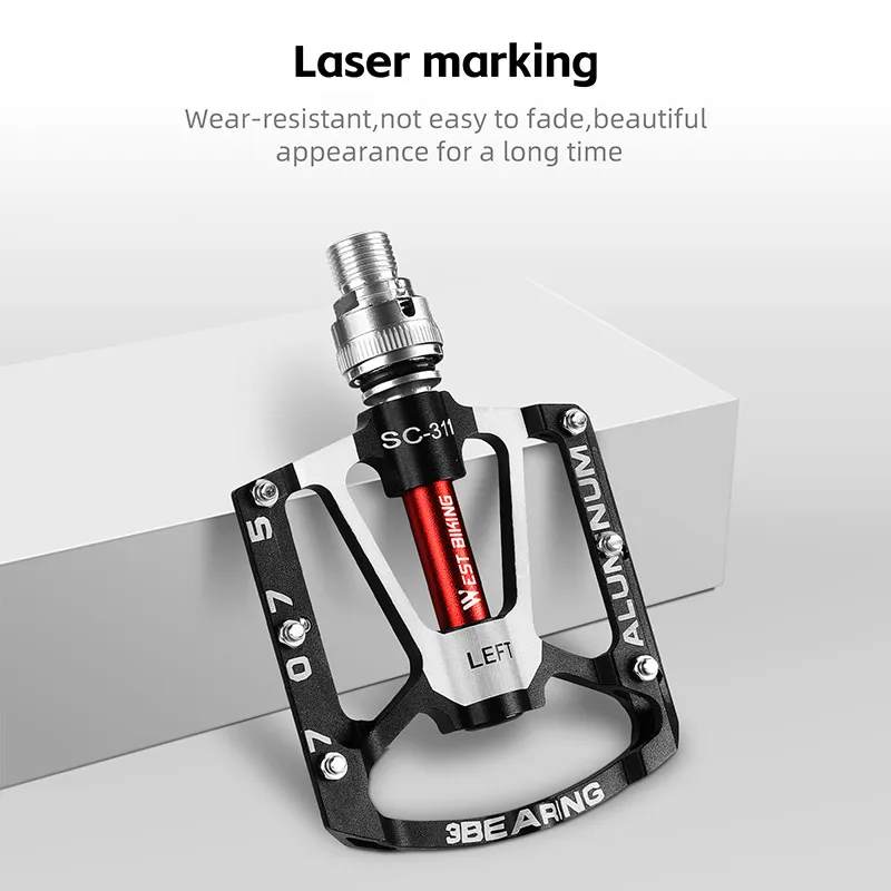 WEST BIKING Bicycle Quick Release Pedals Bearings 7075 Aluminum