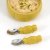Bebe Feeding Spoon Fork Set Silicone Handle Cutlery Crab Lion Stainless Steel Utensils Baby Items With Free Shipping 2