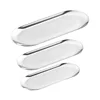 Metal Tray Stainless Steel Plate Oval Cake Fruit Dessert Tray Western-Steak Dish Rectangular Snack Plate Jewelry Storage Tray 6