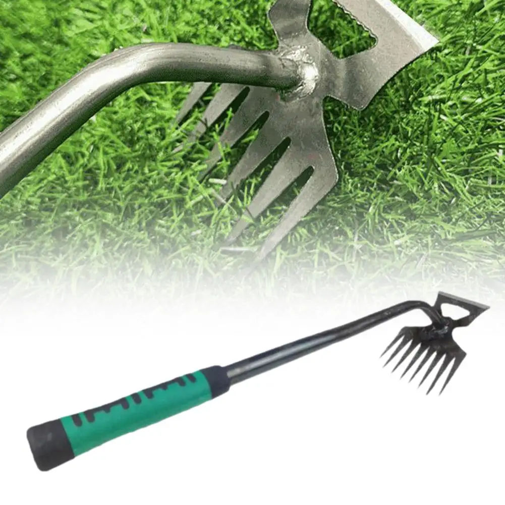Garden Weeding Tool Garden Hand Weeder Uprooting Weeding Tool Rake Soil Tools Loosening Plowing SteelManual Hand Gra E0L4